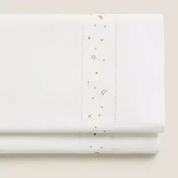 Простыня детская Zara Home Embroidered Moons And Stars