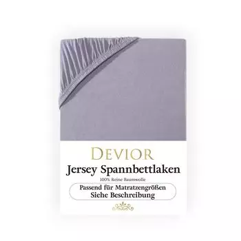 Простыня Devior Jersey 140х200 - 160х200 см серая простыня 100% хлопок высота матраса до 22см резинка