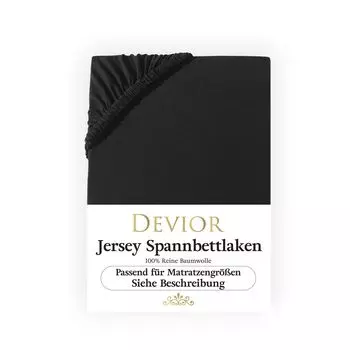 Простыня Devior Jersey 180x200 - 200x220 черная Простыня 100% хлопок для кроватей с пружинными матрасами и водяных кроватей