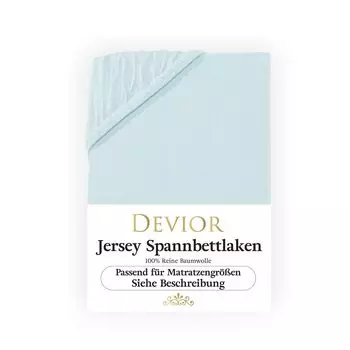 Простыня Devior Jersey 180x200 - 200x220 цвета морской волны Простыня 100% хлопок для кроватей с пружинными матрасами и водяных кроватей