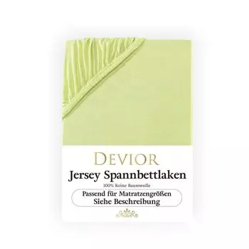 Простыня Devior трикотажная 140х200 - 160х200 см яблочно-зеленая простыня 100% хлопок высота матраса до 22см резинка