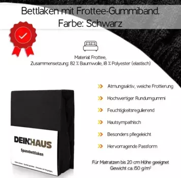 Простыня DH DEIN . HAUS, черный