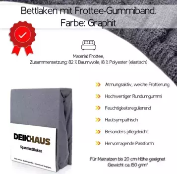 Простыня DH DEIN . HAUS, серый