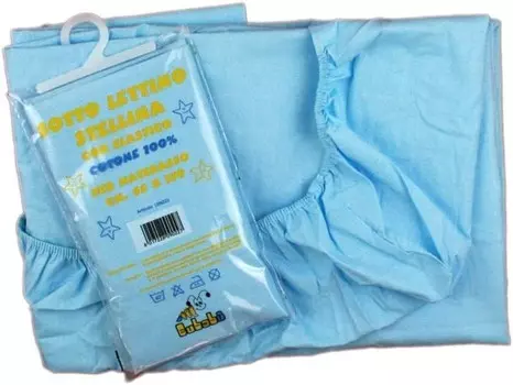 Простыня для детской кроватки Almatex Stellina With Corners In Pure Cotton, 30х70 см, лазурный