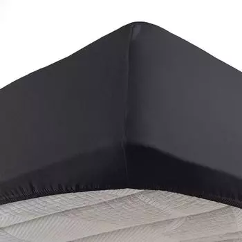 Простыня для двуспальной кровати, 160 х 200 см, однотонный трикотаж, однотонный трикотаж, черный - Douceur d'intrieur Douceur d'interieur
