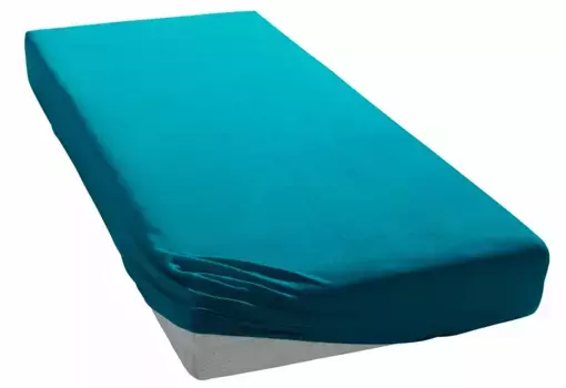 Простыня для моего дома "PHYSALIS", хлопок, матрасы высотой до 18 см, плоская простыня, натяжная простыня, простыня My home 200х200 см, 1 шт., бирюзовый