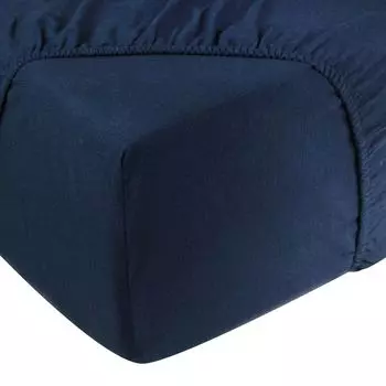 Простыня DoubleDry 140x200см - 100% фланель, хлопок - простыня на подгонке - планка 28см - темно-синий
