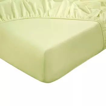 Простыня DoubleDry 180х200см - 100% хлопок - простыня - планка 28см - светло-желтый