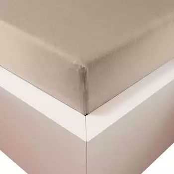 Простыня Dream Castle Premium Plus из благородного джерси 180-200 х 200-220 см камень 260 г/м, 47,5 % хлопок мако, 47,5 % лиоцелл, 5 % эластан Traumschloss