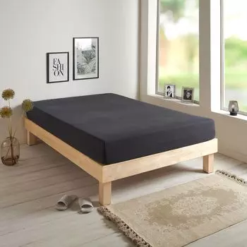 Простыня Dream Sleep Basic одинарного джерси 90x200 - 100x200 см антрацит Traumschlaf