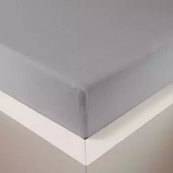 Простыня Dream Sleep Джерси эластан бархатистая мягкая 180x200 - 200x220 см серебро Traumschlaf