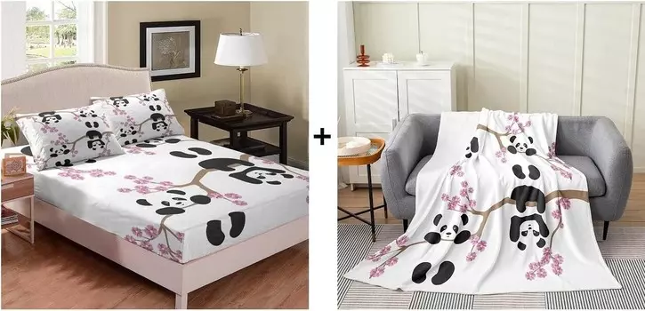 Простыня двойного размера с пандой и фланелевое одеяло 30x40 дюймов Erosebridal