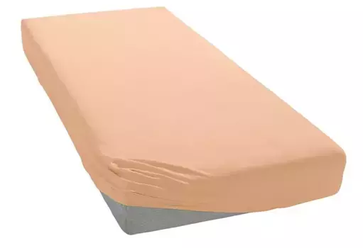 Простыня Estella "Крученый трикотаж 6900 из хлопка с эластаном, высота матраса до 35 см", прочная, терморегулирующая, простынь, простынь на подкладке 90-120х200-220 см, 1 шт., цвет sahara