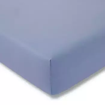 Простыня Estella "Крученый трикотаж 6900 из хлопка с эластаном, высота матраса до 35 см", прочная, терморегулирующая, простынь, простынь на подкладке 150х200 см, 1 шт., светло-синий