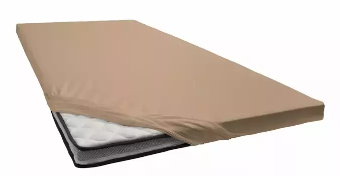 Простыня Estella "Топпер трикотажный из хлопка с эластаном", для топперов высотой до 10 см 180-200х200 см, 1 шт., коричневый