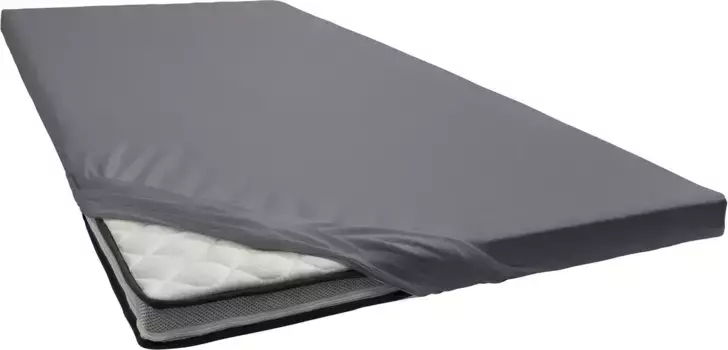 Простыня Estella "Топпер трикотажный из хлопка с эластаном", для топперов высотой до 10 см 140-160х200 см, 1 шт., цвет schiefer