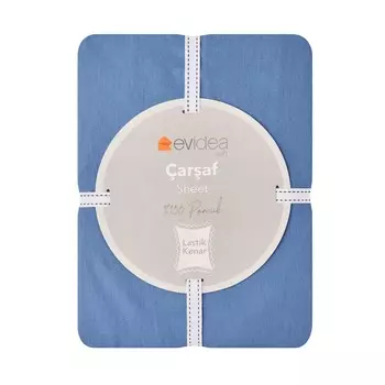 Простыня Evideoa Soft одинарная - Синий - 120x200 см Evidea