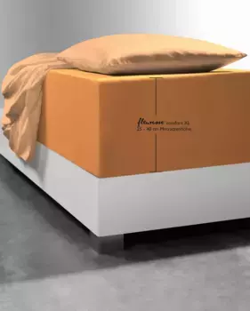 Простыня флересс "Comfort XL", трикотаж Мако, для матрасов высотой до 40 см, простыня плоская, простыня на подгонке Fleuresse 180-200х200-220 см, 1 шт., цвет orange