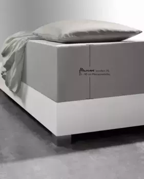 Простыня флересс "Comfort XL", трикотаж Мако, для матрасов высотой до 40 см, простыня плоская, простыня на подгонке Fleuresse 180-200х200-220 см, 1 шт., серый