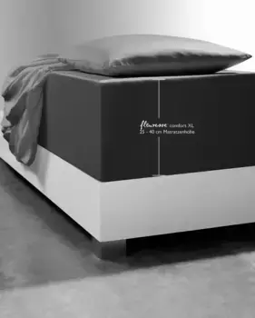 Простыня флересс "Comfort XL", трикотаж Мако, для матрасов высотой до 40 см, простыня плоская, простыня на подгонке Fleuresse 140-160х200-220 см, 1 шт., цвет steingrau