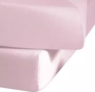 Простыня fleuresse "Ines высококачественный трикотаж из чистого хлопка", из хлопка, для матрасов высотой до 23 см, простынь плоская, простыня на подгонке 100х220 см, 1 шт., светло-розовый