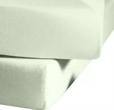 Простыня fleuresse "Ines высококачественный трикотаж из чистого хлопка", из хлопка, для матрасов высотой до 23 см, простынь плоская, простыня на подгонке 100х220 см, 1 шт., светло-зеленый