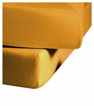 Простыня Fleuresse из тонкого джерси 180 x 200 см - 200 x 200 см эластан 2349 золотисто-желтый