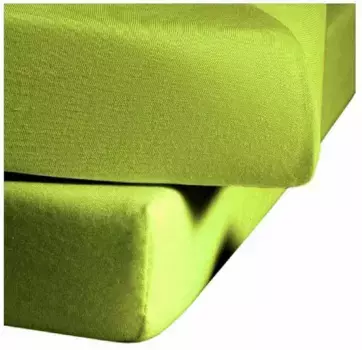 Простыня Fleuresse "Jenny C" из тонкониточного трикотажа Mako, для матрасов высотой до 18 см 90-100х220 см, 1 шт., цвет apfelgrn