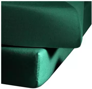 Простыня Fleuresse "Jenny C" из тонкониточного трикотажа Mako, для матрасов высотой до 18 см 90-100х200 см, 1 шт., цвет jagdgrn