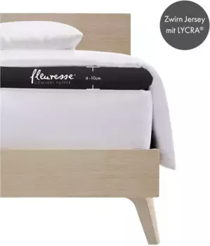 Простыня Fleuresse "Топпер" из трикотажного эластана, для матраса высотой до 10 см 180х200-220 см, 1 шт., черный