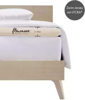 Простыня Fleuresse "Топпер" из трикотажного эластана, для матраса высотой до 10 см 120-130х200-220 см, 1 шт., бежевый