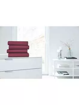 Простыня Hahn Haustextilien, бордо