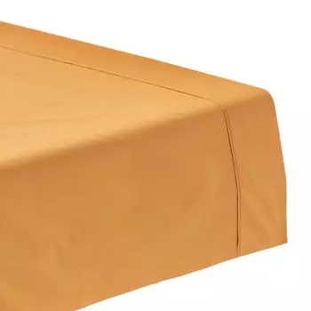 Простыня Homescapes ohne Gummizug Fadendichte 200, 230x1x255 см цвет senfgelb