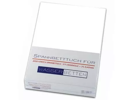 Простыня из эластичного джерси - 180-200 x 200-220 см - Кирстен Балк - кровать с пружинным матрасом, водяная кровать, матрасы высотой до 30 см - цвет: яблоко Kirsten Balk, белый