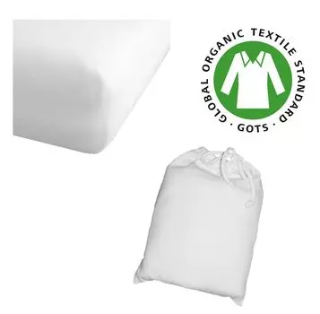 Простыня из чистого органического хлопка 60x120 - 70x140 см белая детская - детская кроватка Arle-Living