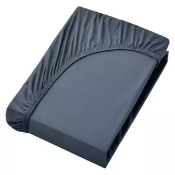 Простыня из джерси, 100% хлопок, 140х200см, антрацитово-серый NatureMark