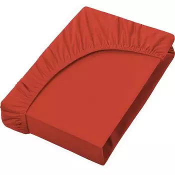 Простыня из джерси, 100% хлопок, 140х200см, ржаво-красный NatureMark