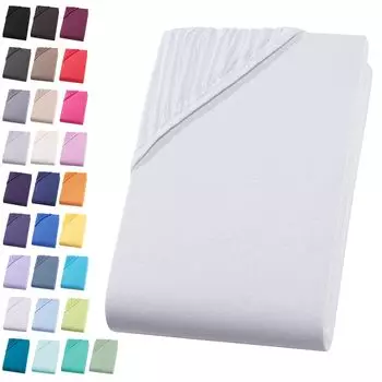 Простыня из джерси 120-130х200 см Простыня из 100% хлопка, белая Visaggio