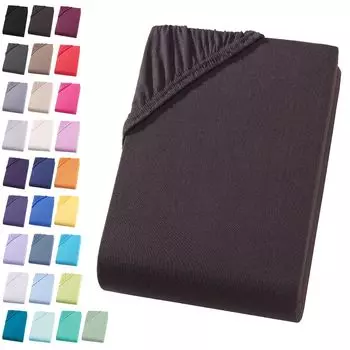 Простыня из джерси 120-130х200 см. Простыня из 100% хлопка, коричневая темно-коричневая Visaggio