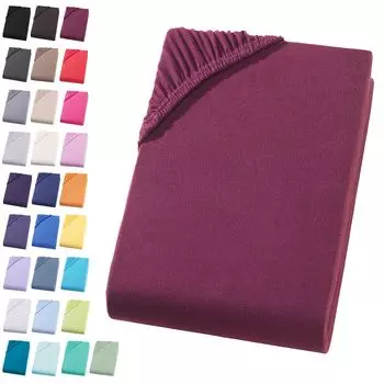 Простыня из джерси 140-160х200 см. Простыня из 100% хлопка, Бордо Visaggio