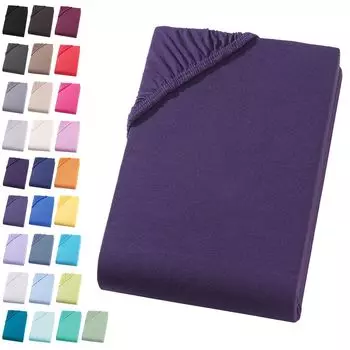 Простыня из джерси 140-160х200 см. Простыня из 100% хлопка, баклажан Visaggio