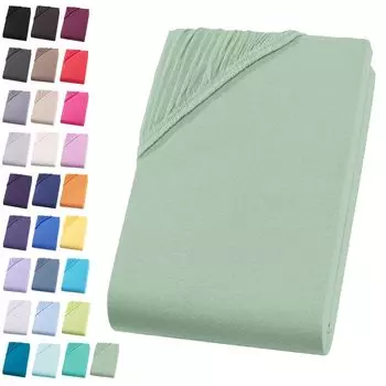 Простыня из джерси 140-160х200 см. Простыня из 100% хлопка, эвкалипт Visaggio