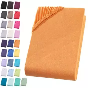 Простыня из джерси 140-160х200 см. Простыня из 100% хлопка, оранжевая Visaggio