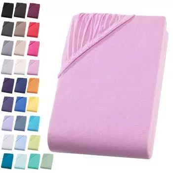 Простыня из джерси 140-160х200 см. Простыня из 100% хлопка, розовая Visaggio