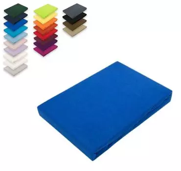 Простыня из джерси 180 - 200 х 200 см королевского синего цвета Sdseetraum