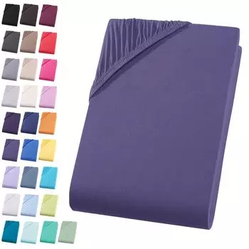 Простыня из джерси 180-200х200 см. Простыня из 100% хлопка, фиолетовая Visaggio