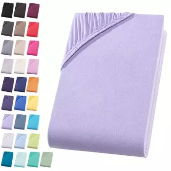 Простыня из джерси 180-200х200 см. Простыня из 100% хлопка, сиреневый Visaggio