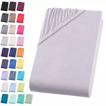 Простыня из джерси 180-200х200 см. Простыня из 100% хлопка, серебристого цвета Visaggio