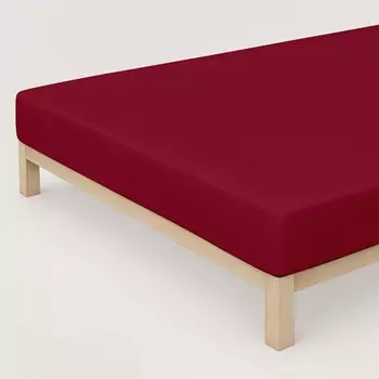 Простыня из джерси без глажки Mak - Mak Daunex, бордо, Piazza e Mezza