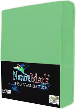 Простыня из джерси NatureMark, простыня из 100% хлопка, различных размеров и цветов КАЧЕСТВО БРЕНДА Standard 100 | 180 х 200 см - 200 х 200 см - Нефрит